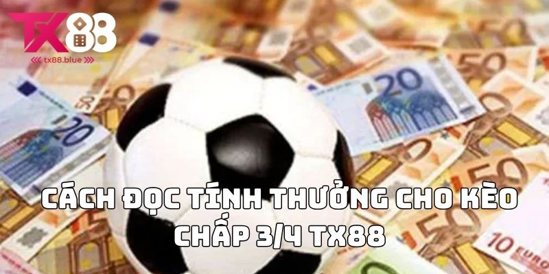 Cách đọc tính thưởng cho kèo chấp 3/4 TX88